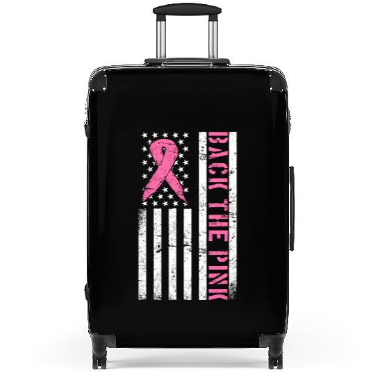 Back The Pink US Flag Breast Cancer Awareness Suitcases