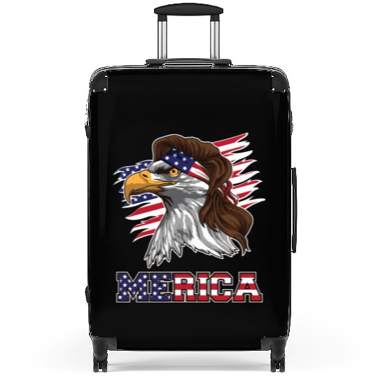 American Bald Eagle Mullet Merica Bird Of Prey Suitcases