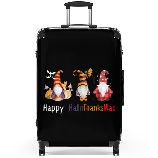 happy hallo thanksmas Thanksgiving gnome Funny Suitcases
