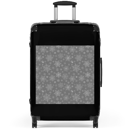 Grey Snowflakes Pattern Suitcases