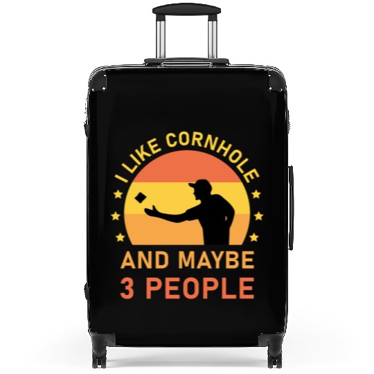 I like cornhole and maybe 3 people - Bean Bag Toss Suitcases