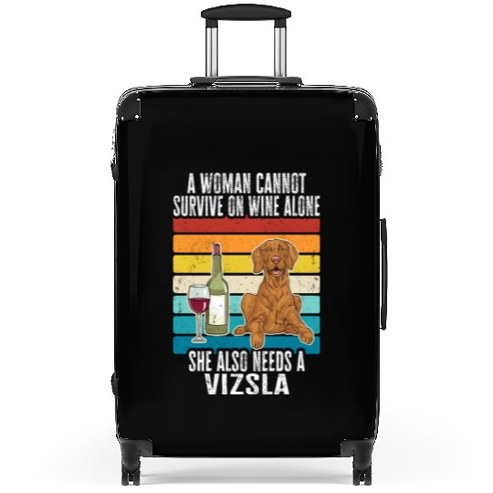 Vizsla Mom Wine Hungarian Vizsla Dog Mom Women Suitcases
