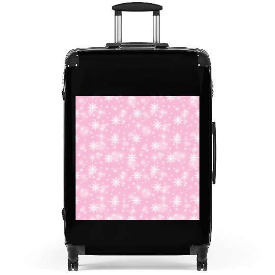 Pink Snowflakes Pattern Suitcases