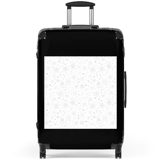 Modern Snowflakes Pattern White Silver Suitcases