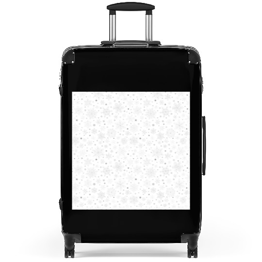 Modern Snowflakes Pattern White Silver Suitcases
