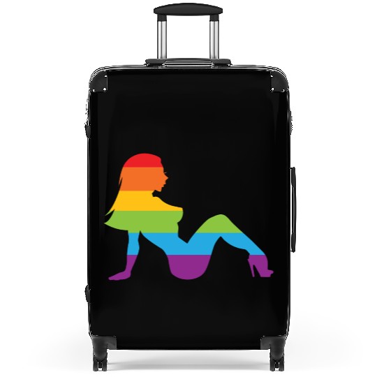 Sexy Retro Mudflap Girl Lesbian Pride LGBT Suitcases