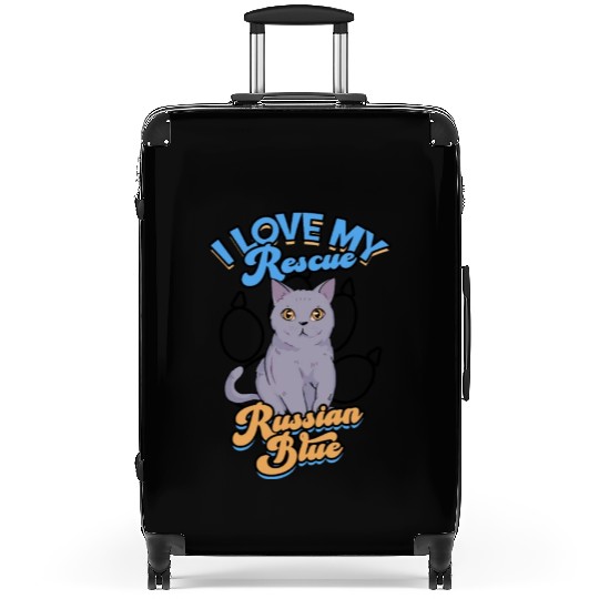 I love my rescue Russian Blue - russian blue Suitcases