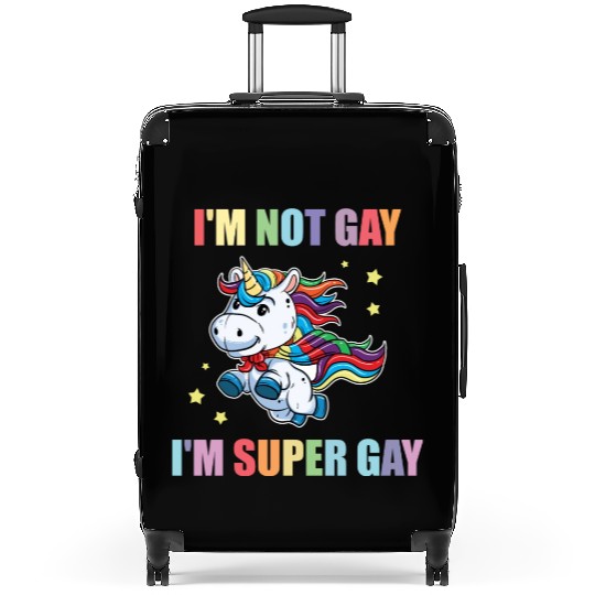 LGBT Funny Rainbow Unicorn Super Gay Lesbian Pride Suitcases