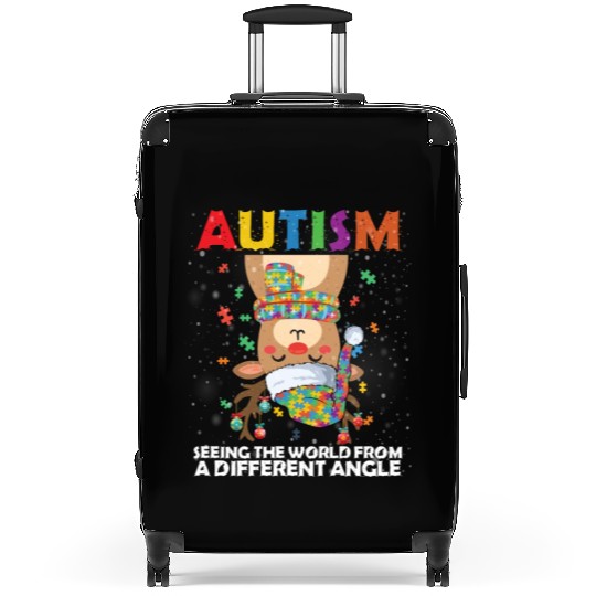 Autism Rudolph Deer Christmas Suitcases