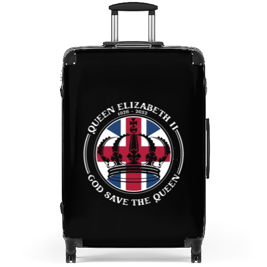 UK British Queen Elizabeth II God Save The Queen Suitcases