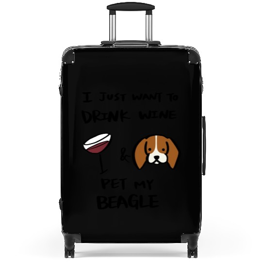 I Just Want To Drink Wine Beagle Suitcases