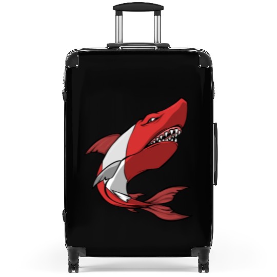 Scuba Diver Red White Flag Shark Scuba Diving Suitcases