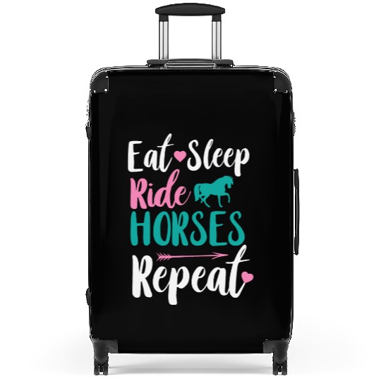 Cute Eat Sleep Ride Horses Repeat Equestrian Suitcases