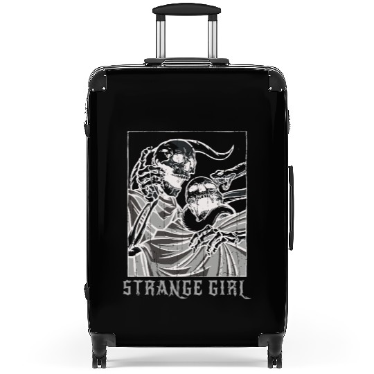 Skeleton Bones Tarot Card Occult Strange Gothic Suitcases