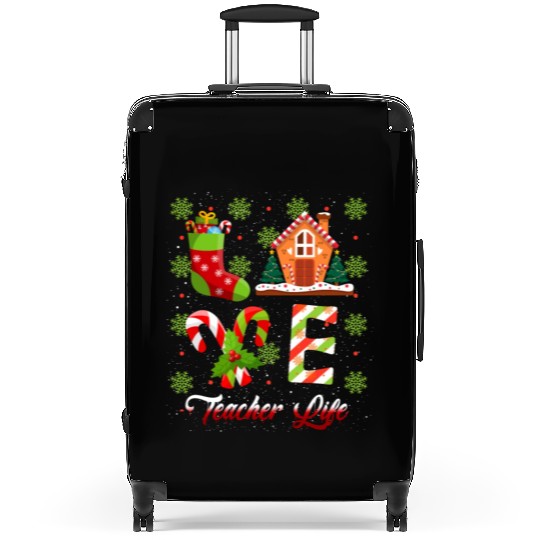 Love Christmas Teacher Life Suitcases