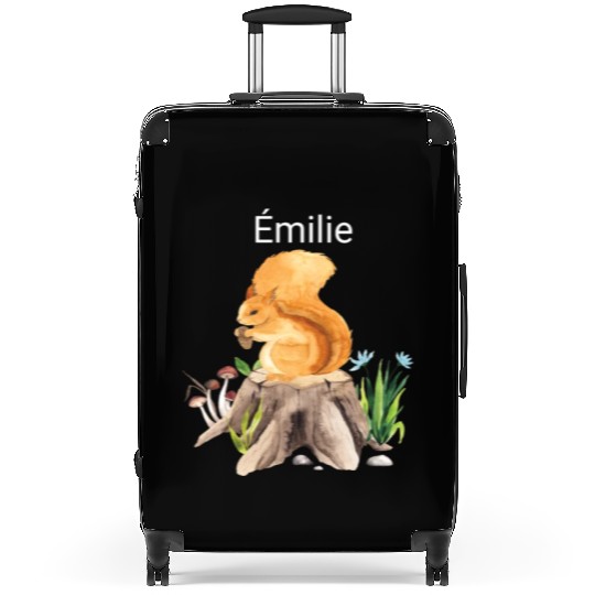 Forest animal squirrel with name Émilie Suitcases