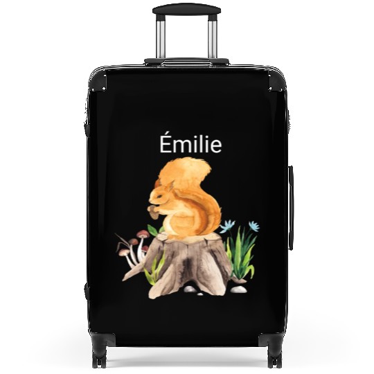 Forest animal squirrel with name Émilie Suitcases