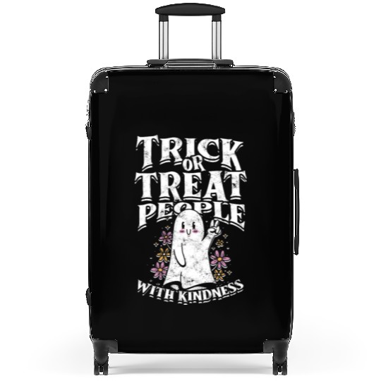 Trick or treat people with kindness - cute ghost Suitcases