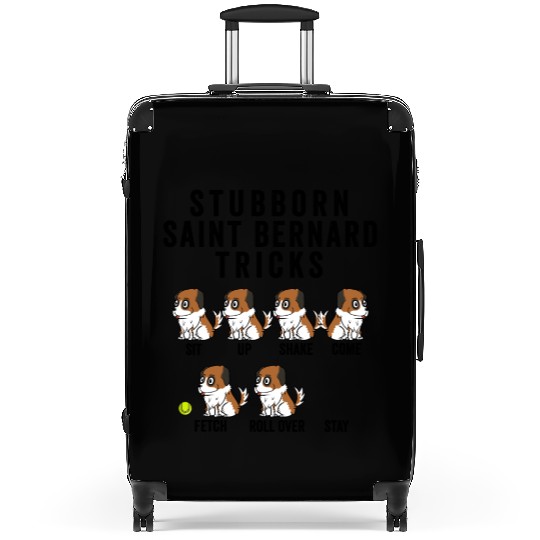 Stubborn Saint Bernard Tricks Suitcases