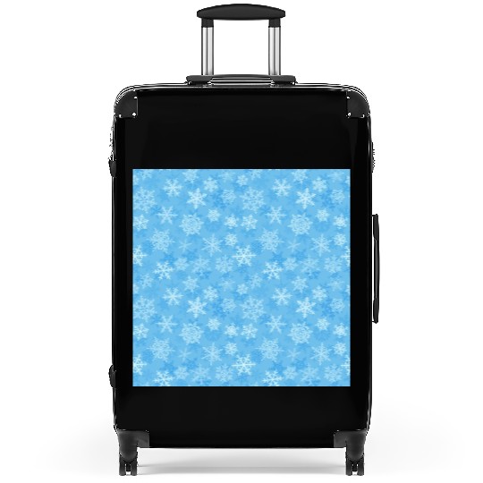 Pretty Light Blue Snowflakes Pattern Suitcases