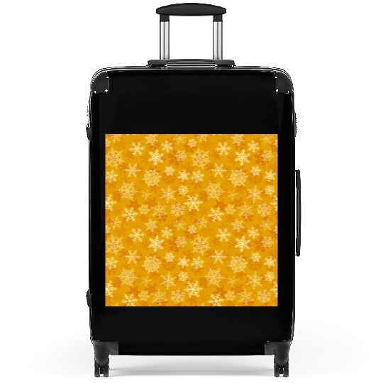 Pretty Orange Snowflakes Pattern Suitcases