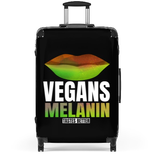 Lovable Melanin Of Vegans Quote Suitcases