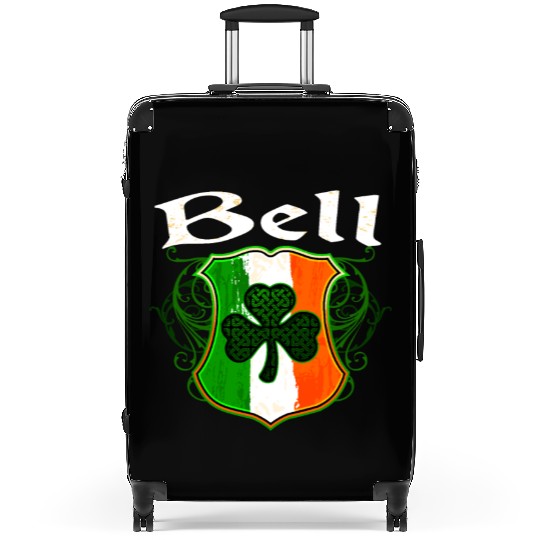 Bell Irish Surname Ireland Flag Shield Shamrock Suitcases