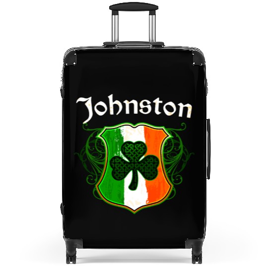 Johnston Irish Surname Ireland Flag Shield Suitcases