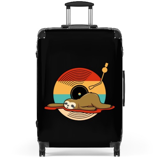 Music Vinyl LP Collection Cute Sleeping Sloth Suitcases