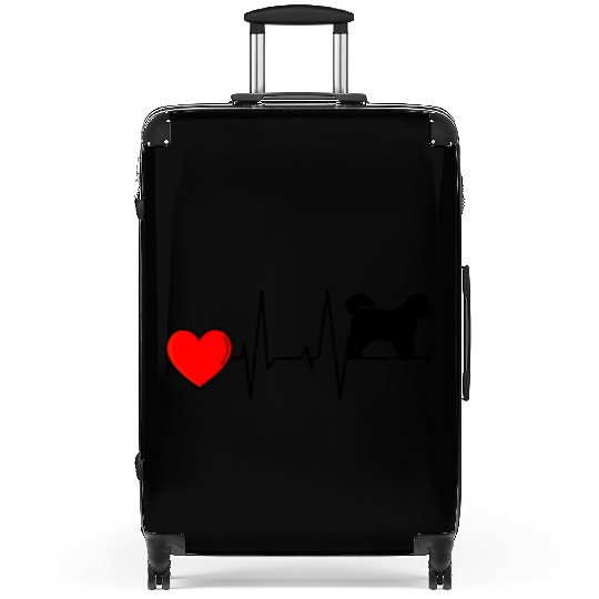 Bichon Frise Mom Heartbeat I Love My Black Suitcases
