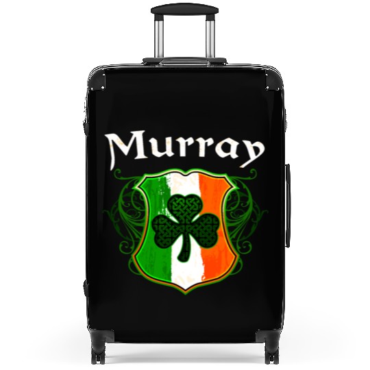 Murray Irish Surname Ireland Flag Shield Shamrock Suitcases