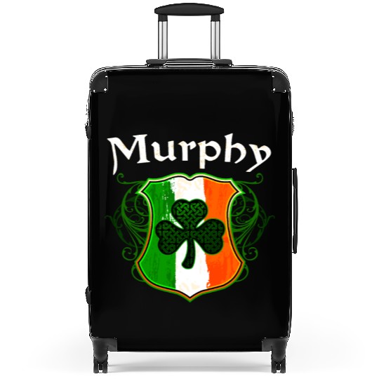 Murphy Irish Surname Ireland Flag Shield Shamrock Suitcases