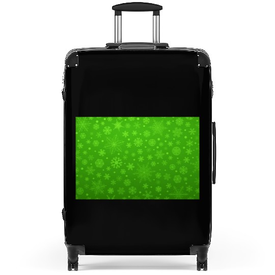 Abstract Green Snowflakes Pattern Suitcases