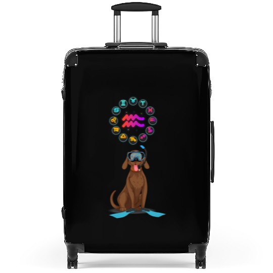 Funny Dog Lover Horoscope Aquarius Zodiac Sign Pun Suitcases