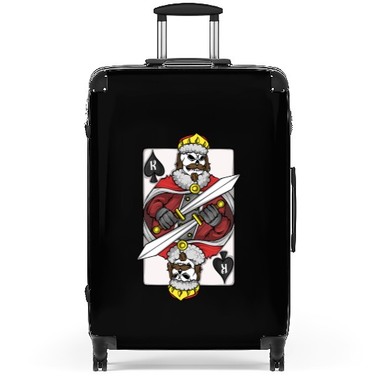 Poker Player King Poker Card Skeleton Gambler Suitcases
