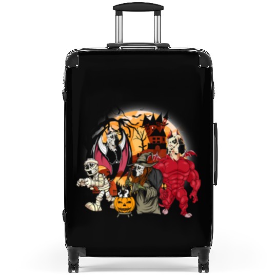 Great Dane Vampire Mummy Evil Witch Halloween Suitcases