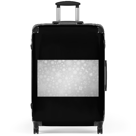 Abstract Grey Snowflakes Pattern Suitcases