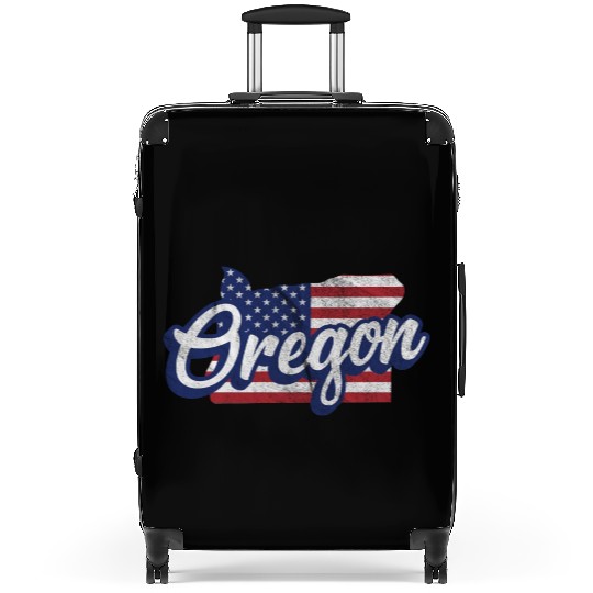 US Flag Oregon Map Design for proud Oregonians Suitcases
