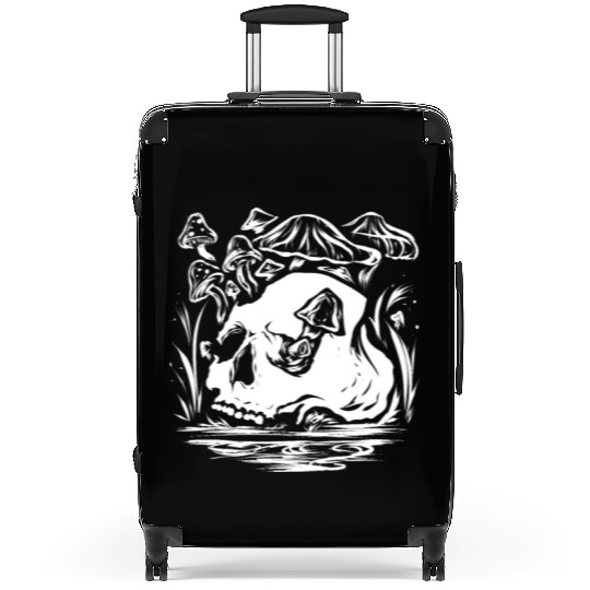 Psychedelic Space Shroom Skull Suitcases