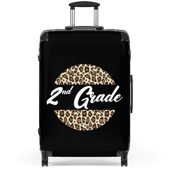 2nd Grade Cheetah Print School Teacher Student Suitcases
