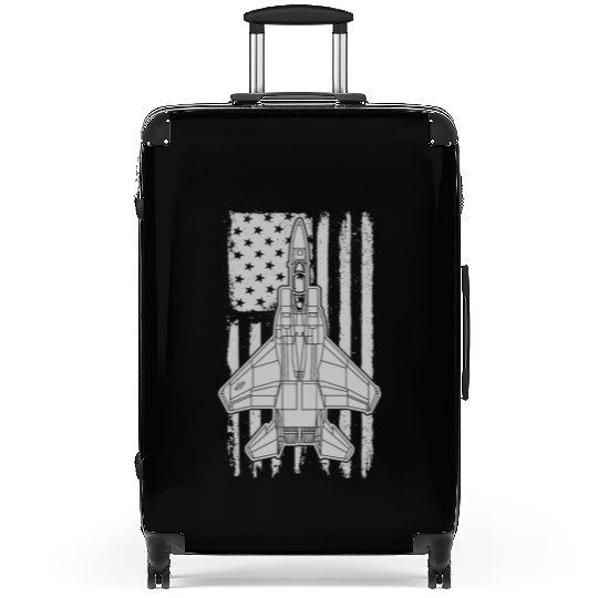 F-15 Eagle Fighter Jet Airplane American Flag F15 Suitcases