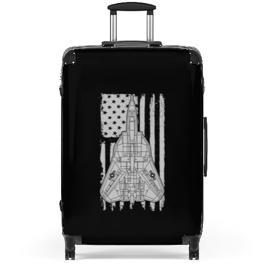 F-14 Tomcat Fighter Jet Airplane American Flag F14 Suitcases