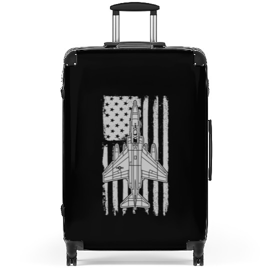 F-4 Phantom Fighter Jet Airplane American Flag F4 Suitcases