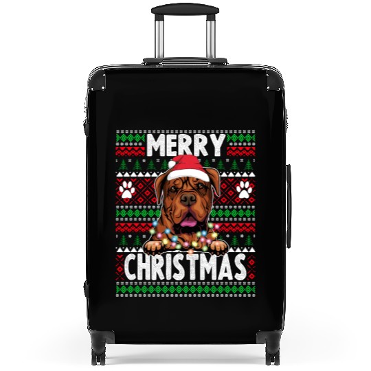Bordeaux Great Dane Christmas Lights Dog Lovers Xm Suitcases