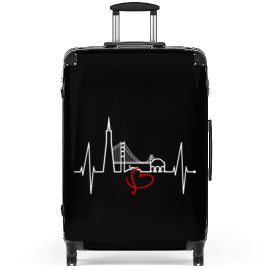 San Francisco Skyline Heartbeat California Lover Suitcases