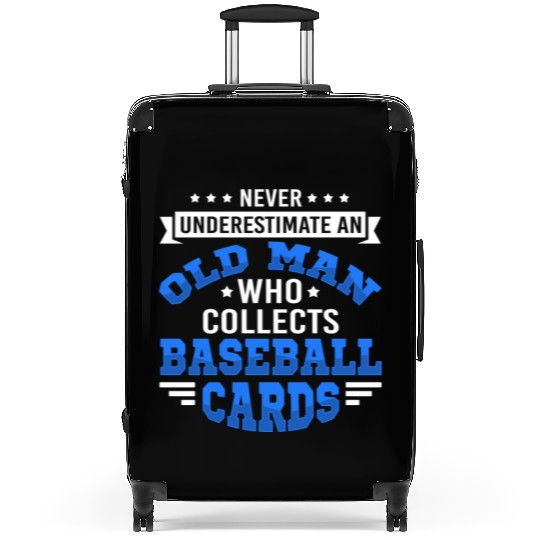 Baseball Card Collector Old Man Suitcases