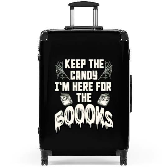 Here for The Books Funny Book Lover Halloween Suitcases