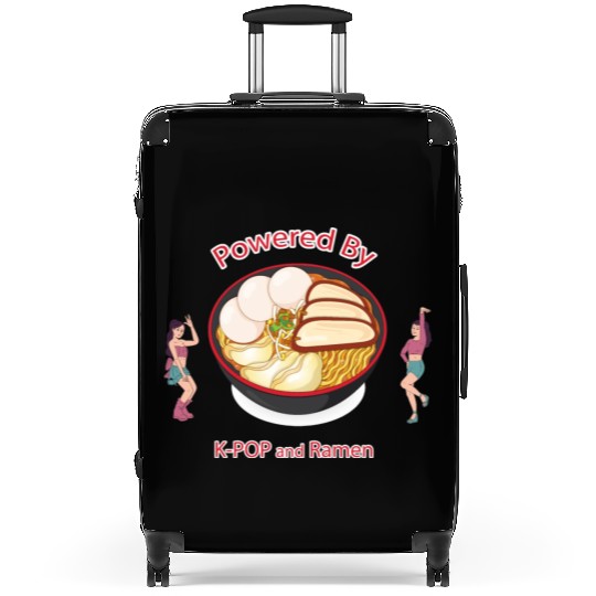 powered by k pop and ramen Suitcases
