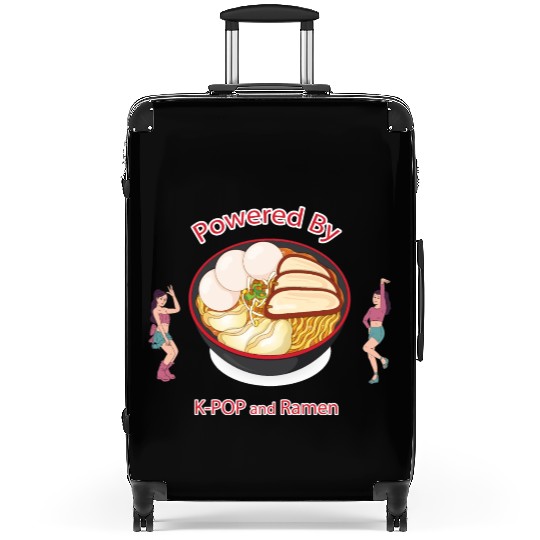powered by k pop and ramen Suitcases