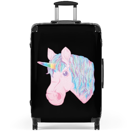 kawaii rainbow unicorn Suitcases